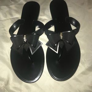 Ferragamo Black Jelly Bow Sandals size 8